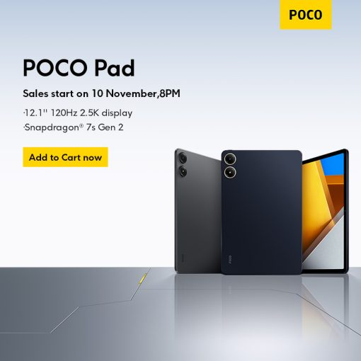 B-14【SG Limited only S$9.99 】 POCO Pad | 8GB+256GB, 12.1” 120Hz 2.5K display, Snapdragon 7s Gen 2, tablet